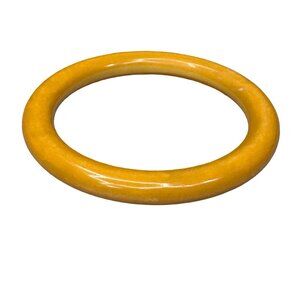 Vintage Yellow Butterscotch Bakelite Bangle Bracelet 7.75" Polished Tested 22g